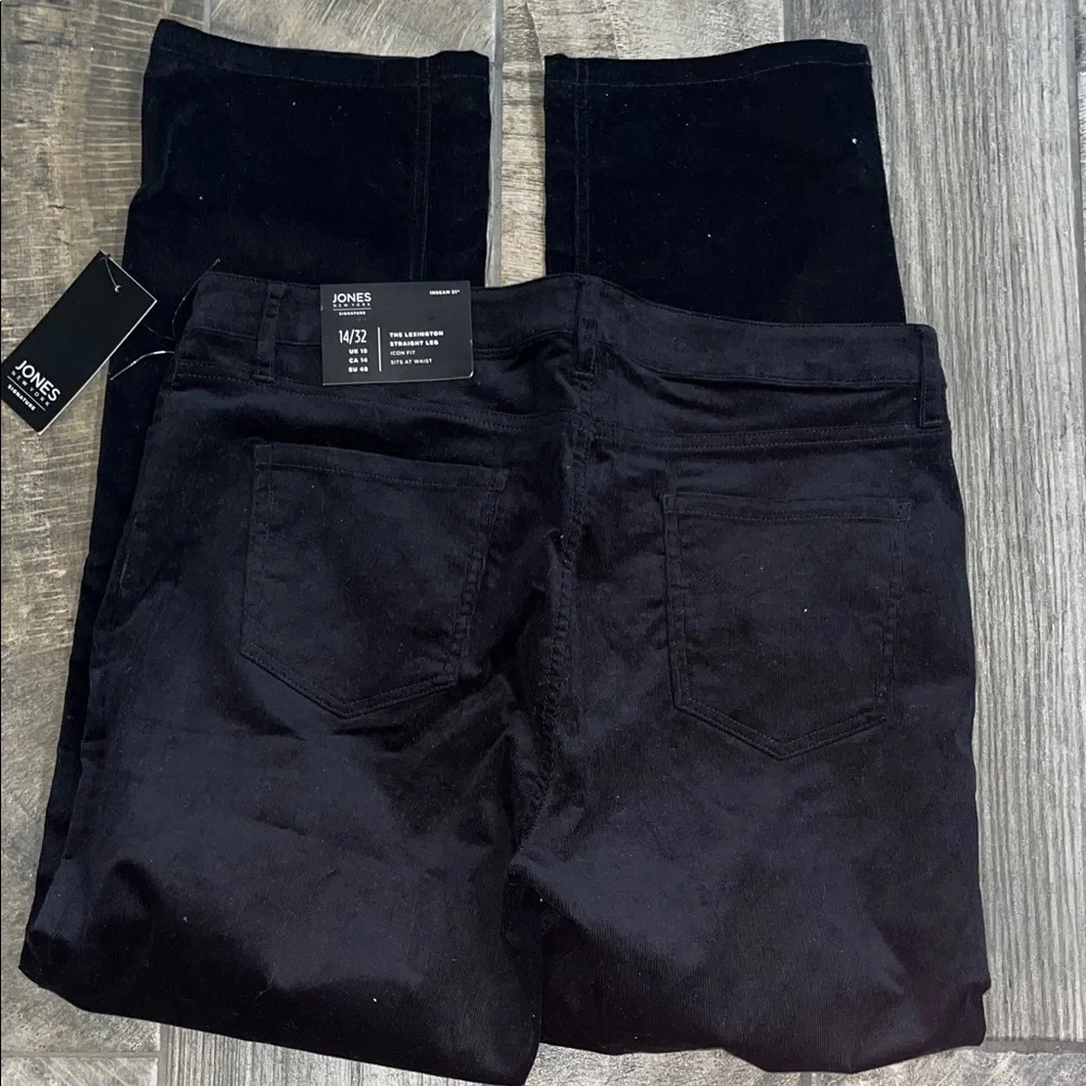 NWT Jones New York “ The Lexington “Black Corduroy Pants